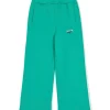 MSGM Kids Pantaloni in Tuta Verdi Wide Leg per Bambine