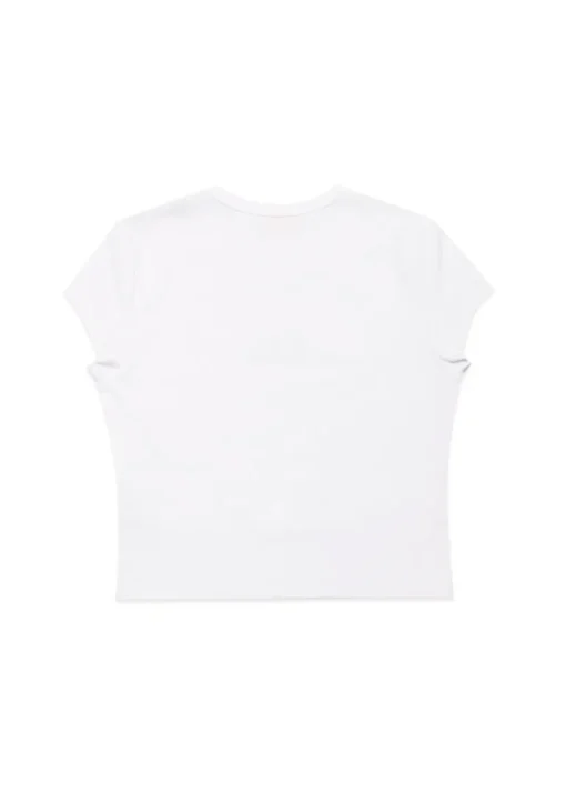 MSGM Kids T-shirt Bianca con Ricamo Logo per Bambine