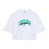 MSGM Kids T-Shirt Crop Bianca Cheer per Bambine