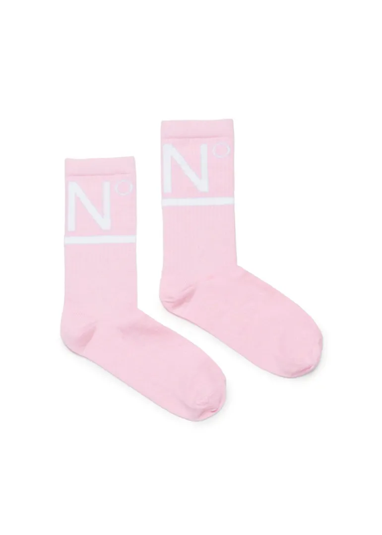 N°21 Calzino Rosa con Logo per Bambine