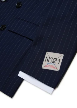 N°21 Kids Blazer Blu Gessato per Bambini
