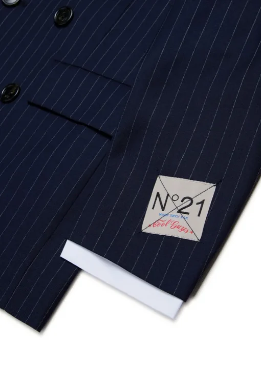 N°21 Kids Blazer Blu Gessato per Bambini