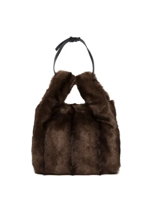 N°21 Kids Borsa Marrone Tote Fake Fur per Bambine