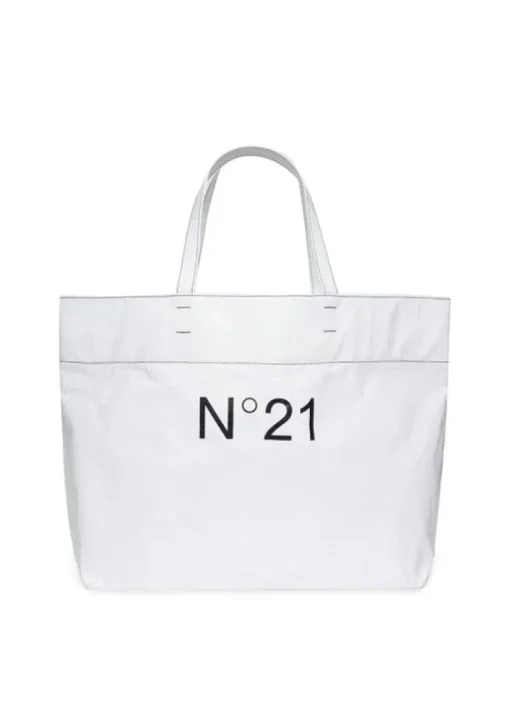 N°21 Kids Borsa Shopper con Logo Bianca