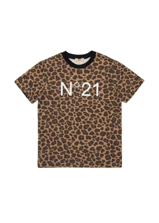 N°21 Kids T-shirt Maculata con Stampa per Bambine