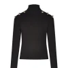 Odi et Amo Lupetto Nero in Maglia con Borchie per Bambine