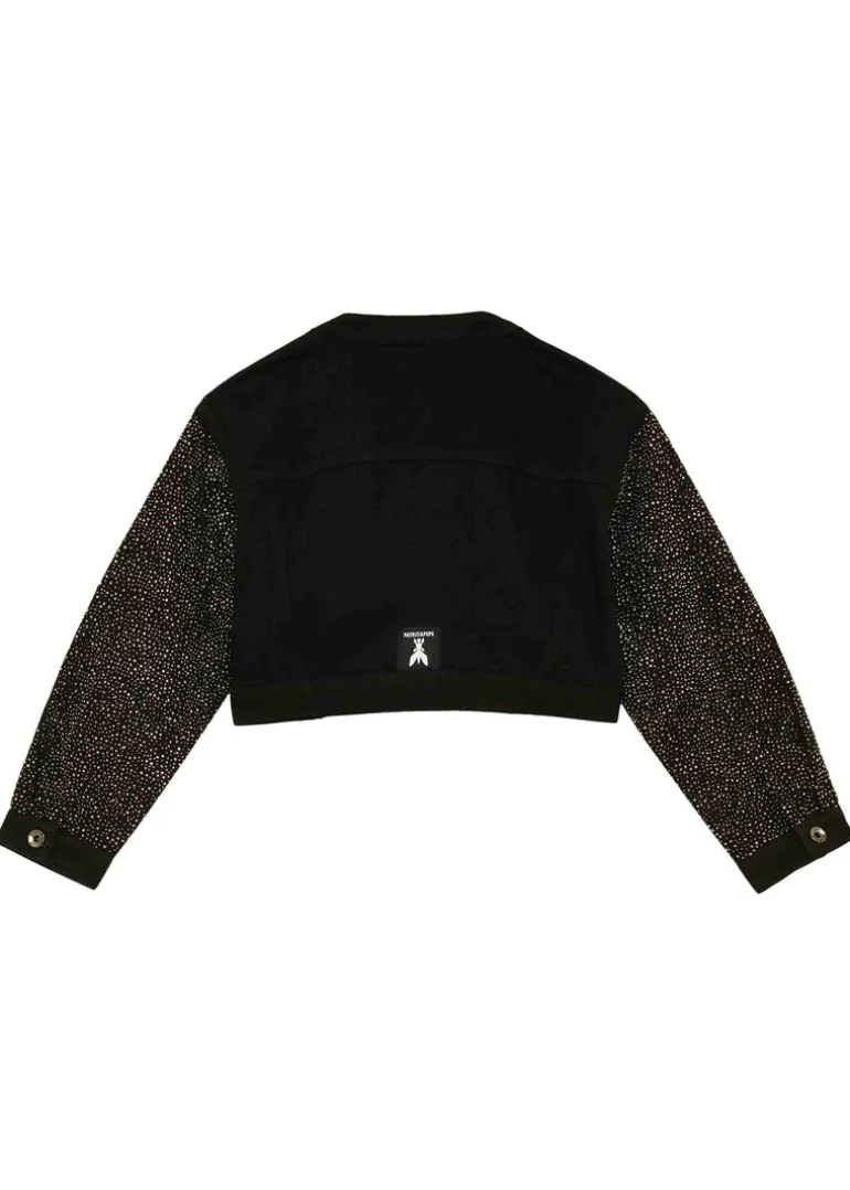 Patrizia Pepe Giubbino Nero con Applicazione Strass per Bambine