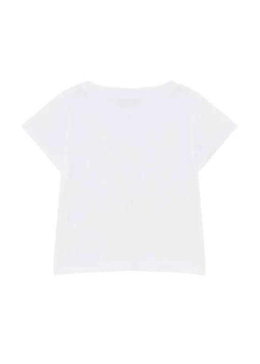 Patrizia Pepe T-Shirt Bianca con Logo per Bambine