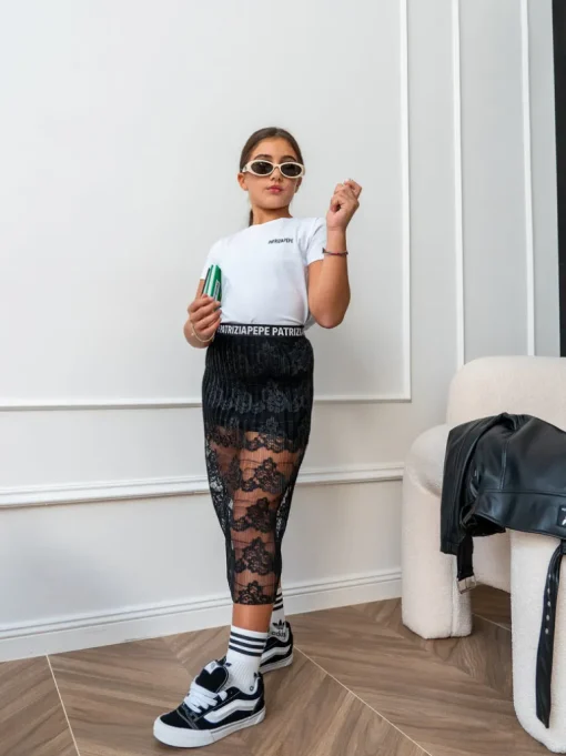 Patrizia Pepe T-shirt Bianca con Stampa per Bambine