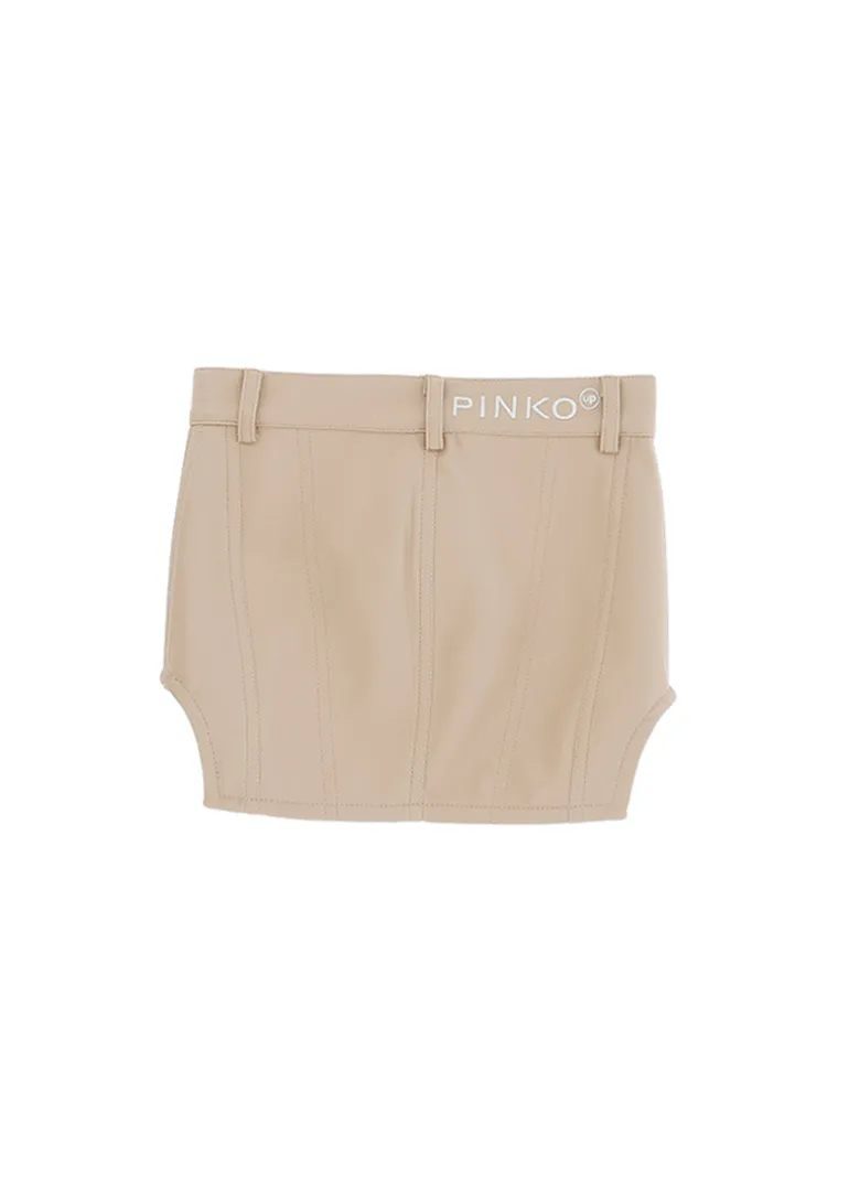 Pinko Kids Gonna in Ecopelle Crema con Spacchi per Bambine