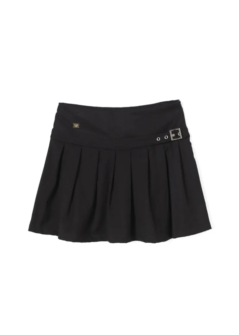 Pinko Kids Gonna Nera con Pieghe e Fibbia per Bambine