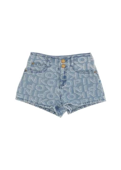 Pinko Kids Short Denim Logo All Over per Bambine