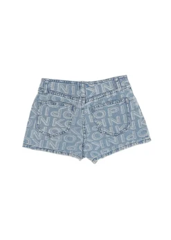 Pinko Kids Short Denim Logo All Over per Bambine