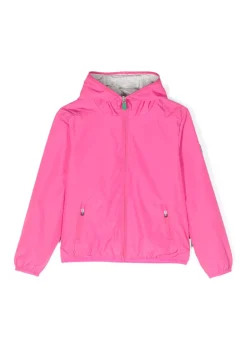 Save The Duck Kids Giubbino Fucsia con Cappuccio con Patch Logo