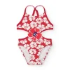 Tuc Tuc Costume Monokini Bianco/Rosso per Neonate