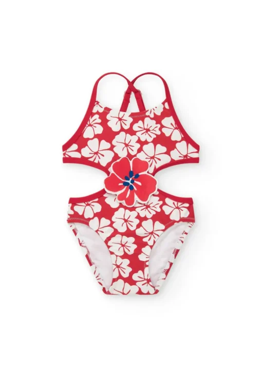 Tuc Tuc Costume Monokini Bianco/Rosso per Neonate