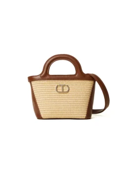 Twinset Kids Borsa a Tracolla Effetto Paglia per Bambine