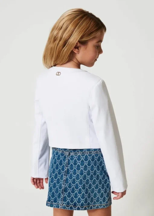 Twinset Kids Giubbino Bianco Ecopelle per Bambine