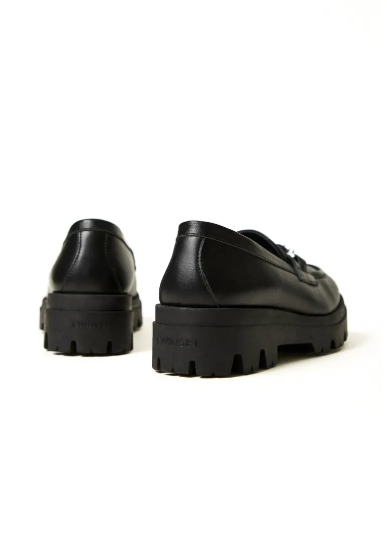 Twinset Kids Mocassino Nero per Bambine