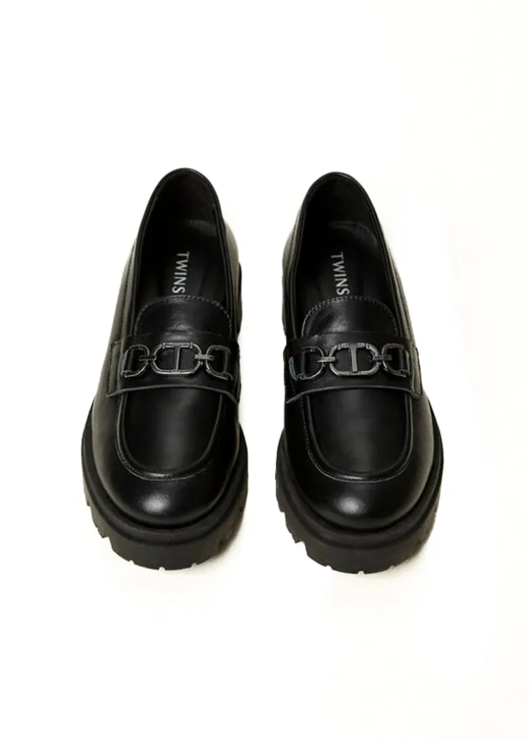 Twinset Kids Mocassino Nero per Bambine