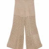 Twinset Kids Pantaloni Canapa Forati con Logo per Bambine