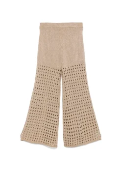 Twinset Kids Pantaloni Canapa Forati con Logo per Bambine