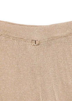 Twinset Kids Pantaloni Canapa Forati con Logo per Bambine