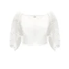Twinset Kids Top Bianco con Pizzo per Bambine