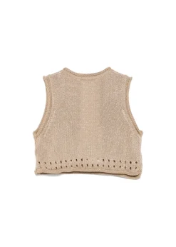 Twinset Kids Top Canapa Forato con Logo per Bambine