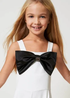 Twinset Kids Tuta Bianca con Fiocco per Bambine