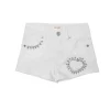 Vicolo Kids Shorts Panna Denim con Strass per Bambine